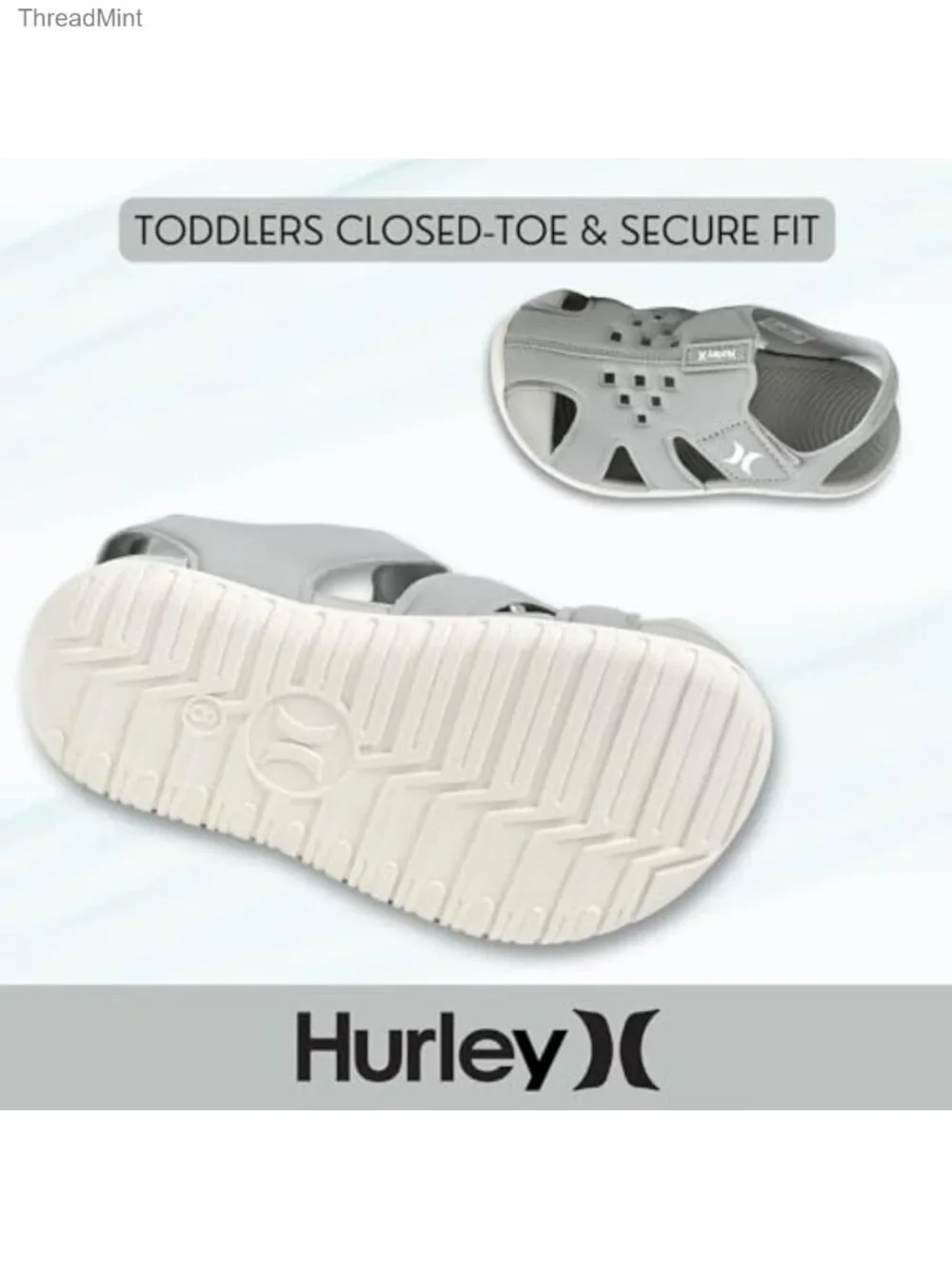 Kids Quick-Dry Water Shoes - Closed-Toe Sandals with Hook-and-Loop Strap &